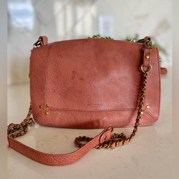 Jerome Dreyfuss Bobi Leather Crossbody Expandable Bag in Rosewood - Picture 1 of 16